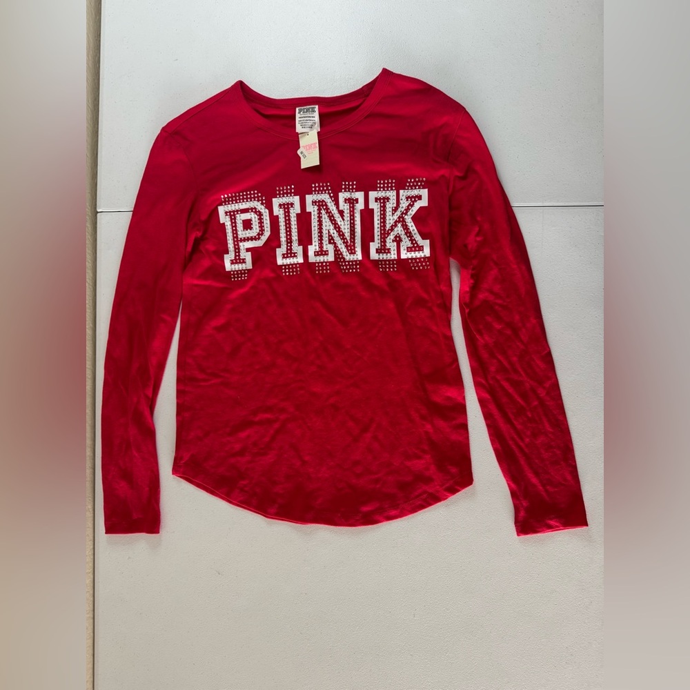 2 Clothing Pieces - Adidas Hooded Sweater (Size Small) and PINK Shirt (Size XS)